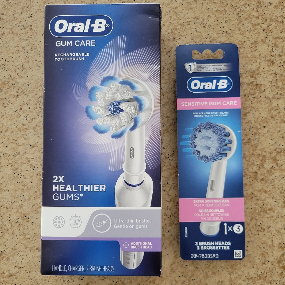 Oral B rechargable toothbrush and brush heads
